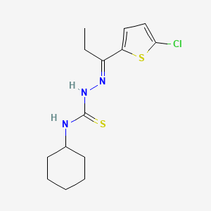 molecular formula C14H20ClN3S2 B4280682 1-(5-chloro-2-thienyl)-1-propanone N-cyclohexylthiosemicarbazone 