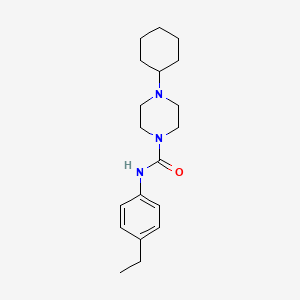 molecular formula C19H29N3O B4280696 4-cyclohexyl-N-(4-ethylphenyl)-1-piperazinecarboxamide 