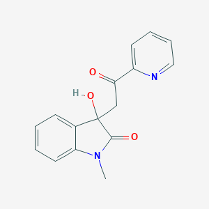 molecular formula C16H14N2O3 B428071 3-hydroxy-1-methyl-3-[2-oxo-2-(pyridin-2-yl)ethyl]-1,3-dihydro-2H-indol-2-one CAS No. 83393-49-1