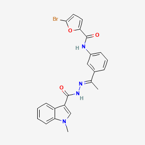 molecular formula C23H19BrN4O3 B4280712 5-bromo-N-(3-{N-[(1-methyl-1H-indol-3-yl)carbonyl]ethanehydrazonoyl}phenyl)-2-furamide 