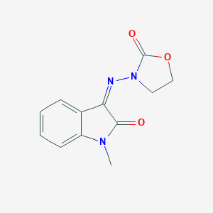 1-methyl-3-[(2-oxo-1,3-oxazolidin-3-yl)imino]-1,3-dihydro-2H-indol-2-one