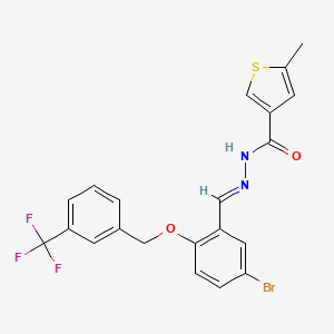 molecular formula C21H16BrF3N2O2S B4280723 N'-(5-bromo-2-{[3-(trifluoromethyl)benzyl]oxy}benzylidene)-5-methyl-3-thiophenecarbohydrazide 