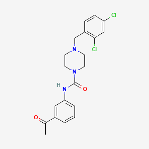 molecular formula C20H21Cl2N3O2 B4280741 N-(3-acetylphenyl)-4-(2,4-dichlorobenzyl)-1-piperazinecarboxamide 