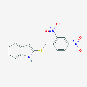 molecular formula C15H11N3O4S B428075 2-({2,4-bisnitrobenzyl}sulfanyl)-1H-indole 