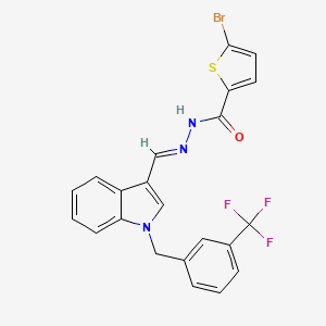 molecular formula C22H15BrF3N3OS B4280758 5-bromo-N'-({1-[3-(trifluoromethyl)benzyl]-1H-indol-3-yl}methylene)-2-thiophenecarbohydrazide 