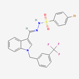 molecular formula C23H17BrF3N3O2S B4280761 4-bromo-N'-({1-[3-(trifluoromethyl)benzyl]-1H-indol-3-yl}methylene)benzenesulfonohydrazide 