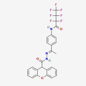 molecular formula C26H18F7N3O3 B4280769 2,2,3,3,4,4,4-heptafluoro-N-{4-[N-(9H-xanthen-9-ylcarbonyl)ethanehydrazonoyl]phenyl}butanamide 