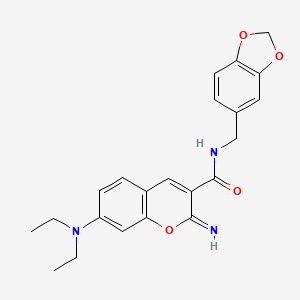 molecular formula C22H23N3O4 B4280791 N-(1,3-benzodioxol-5-ylmethyl)-7-(diethylamino)-2-imino-2H-chromene-3-carboxamide 