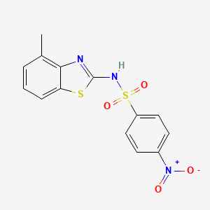 molecular formula C14H11N3O4S2 B4280794 N-(4-methyl-1,3-benzothiazol-2-yl)-4-nitrobenzenesulfonamide 