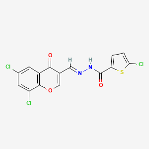 molecular formula C15H7Cl3N2O3S B4280801 5-chloro-N'-[(6,8-dichloro-4-oxo-4H-chromen-3-yl)methylene]-2-thiophenecarbohydrazide 