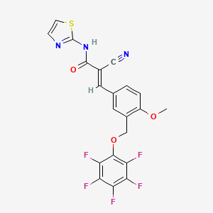 2-cyano-3-{4-methoxy-3-[(pentafluorophenoxy)methyl]phenyl}-N-1,3-thiazol-2-ylacrylamide