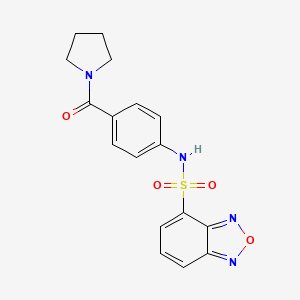 molecular formula C17H16N4O4S B4280873 N-[4-(1-pyrrolidinylcarbonyl)phenyl]-2,1,3-benzoxadiazole-4-sulfonamide 