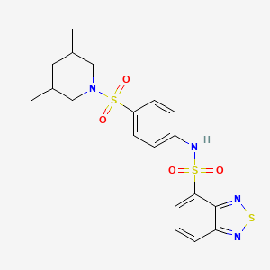 molecular formula C19H22N4O4S3 B4280876 N-{4-[(3,5-dimethyl-1-piperidinyl)sulfonyl]phenyl}-2,1,3-benzothiadiazole-4-sulfonamide 
