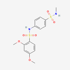 molecular formula C15H18N2O6S2 B4280884 2,4-dimethoxy-N-[4-(methylsulfamoyl)phenyl]benzenesulfonamide 