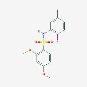 molecular formula C15H16FNO4S B4280887 N-(2-fluoro-5-methylphenyl)-2,4-dimethoxybenzenesulfonamide 