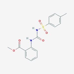 molecular formula C16H16N2O5S B428090 Methyl 2-[({[(4-methylphenyl)sulfonyl]amino}carbonyl)amino]benzoate 