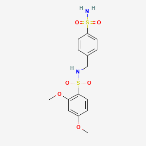 molecular formula C15H18N2O6S2 B4280906 N-[4-(aminosulfonyl)benzyl]-2,4-dimethoxybenzenesulfonamide 