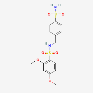 molecular formula C15H18N2O6S2 B4280906 2,4-dimethoxy-N-(4-sulfamoylbenzyl)benzenesulfonamide 