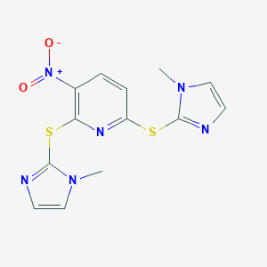 molecular formula C13H12N6O2S2 B428092 3-nitro-2,6-bis[(1-methyl-1H-imidazol-2-yl)sulfanyl]pyridine 