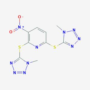 molecular formula C9H8N10O2S2 B428094 3-nitro-2,6-bis[(1-methyl-1H-tetraazol-5-yl)sulfanyl]pyridine 