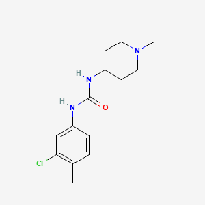 molecular formula C15H22ClN3O B4280993 N-(3-chloro-4-methylphenyl)-N'-(1-ethyl-4-piperidinyl)urea 
