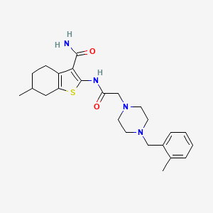 6-methyl-2-({[4-(2-methylbenzyl)-1-piperazinyl]acetyl}amino)-4,5,6,7-tetrahydro-1-benzothiophene-3-carboxamide