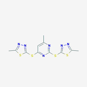 4-Methyl-2,6-bis[(5-methyl-1,3,4-thiadiazol-2-yl)sulfanyl]pyrimidine