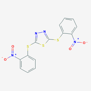 molecular formula C14H8N4O4S3 B428104 2,5-Bis({2-nitrophenyl}sulfanyl)-1,3,4-thiadiazole 
