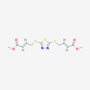 molecular formula C12H14N2O4S3 B428106 Methyl 4-({5-[(4-methoxy-4-oxo-2-butenyl)sulfanyl]-1,3,4-thiadiazol-2-yl}sulfanyl)-2-butenoate 