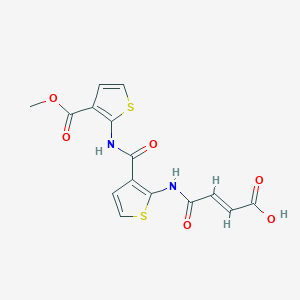 molecular formula C15H12N2O6S2 B4281082 4-{[3-({[3-(甲氧羰基)-2-噻吩基]氨基}羰基)-2-噻吩基]氨基}-4-氧代-2-丁烯酸 