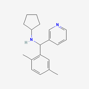 molecular formula C19H24N2 B4281093 N-[(2,5-dimethylphenyl)(pyridin-3-yl)methyl]cyclopentanamine 