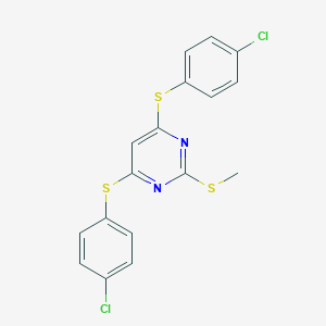 4,6-Bis[(4-chlorophenyl)sulfanyl]-2-(methylsulfanyl)pyrimidine