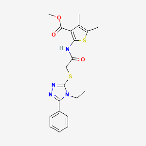 methyl 2-({[(4-ethyl-5-phenyl-4H-1,2,4-triazol-3-yl)thio]acetyl}amino)-4,5-dimethyl-3-thiophenecarboxylate