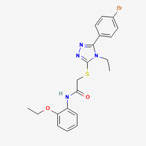 molecular formula C20H21BrN4O2S B4281130 2-{[5-(4-bromophenyl)-4-ethyl-4H-1,2,4-triazol-3-yl]thio}-N-(2-ethoxyphenyl)acetamide 