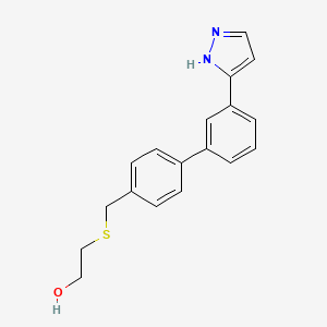 molecular formula C18H18N2OS B4281141 2-({[3'-(1H-pyrazol-3-yl)-4-biphenylyl]methyl}thio)ethanol 