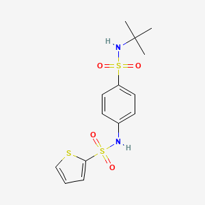 molecular formula C14H18N2O4S3 B4281145 N-{4-[(tert-butylamino)sulfonyl]phenyl}-2-thiophenesulfonamide 