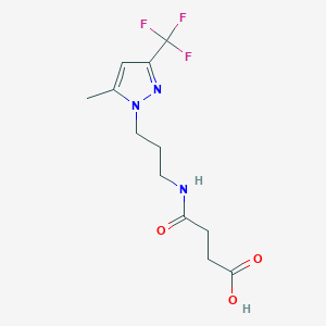 molecular formula C12H16F3N3O3 B4281164 4-({3-[5-methyl-3-(trifluoromethyl)-1H-pyrazol-1-yl]propyl}amino)-4-oxobutanoic acid 