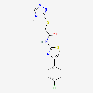 molecular formula C14H12ClN5OS2 B4281170 N-[4-(4-chlorophenyl)-1,3-thiazol-2-yl]-2-[(4-methyl-4H-1,2,4-triazol-3-yl)thio]acetamide 
