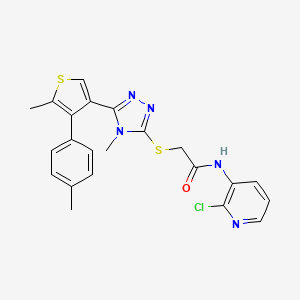 molecular formula C22H20ClN5OS2 B4281173 N-(2-chloro-3-pyridinyl)-2-({4-methyl-5-[5-methyl-4-(4-methylphenyl)-3-thienyl]-4H-1,2,4-triazol-3-yl}thio)acetamide 