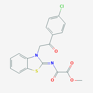 methyl [(3-[2-(4-chlorophenyl)-2-oxoethyl]-1,3-benzothiazol-2(3H)-ylidene)amino](oxo)acetate