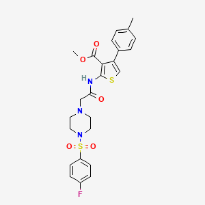molecular formula C25H26FN3O5S2 B4281200 methyl 2-[({4-[(4-fluorophenyl)sulfonyl]-1-piperazinyl}acetyl)amino]-4-(4-methylphenyl)-3-thiophenecarboxylate CAS No. 883543-03-1