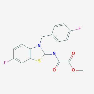 methyl [(6-fluoro-3-(4-fluorobenzyl)-1,3-benzothiazol-2(3H)-ylidene)amino](oxo)acetate