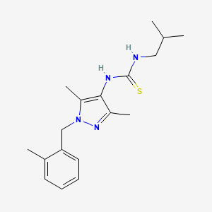 molecular formula C18H26N4S B4281235 N-[3,5-dimethyl-1-(2-methylbenzyl)-1H-pyrazol-4-yl]-N'-isobutylthiourea 