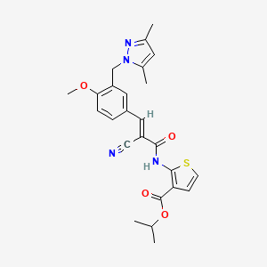 molecular formula C25H26N4O4S B4281260 isopropyl 2-[(2-cyano-3-{3-[(3,5-dimethyl-1H-pyrazol-1-yl)methyl]-4-methoxyphenyl}acryloyl)amino]-3-thiophenecarboxylate 