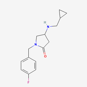 molecular formula C15H19FN2O B4281306 4-[(cyclopropylmethyl)amino]-1-(4-fluorobenzyl)-2-pyrrolidinone 