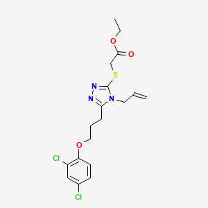 molecular formula C18H21Cl2N3O3S B4281315 ethyl ({4-allyl-5-[3-(2,4-dichlorophenoxy)propyl]-4H-1,2,4-triazol-3-yl}thio)acetate 