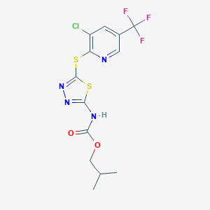 molecular formula C13H12ClF3N4O2S2 B428132 Isobutyl 5-{[3-chloro-5-(trifluoromethyl)-2-pyridinyl]sulfanyl}-1,3,4-thiadiazol-2-ylcarbamate 