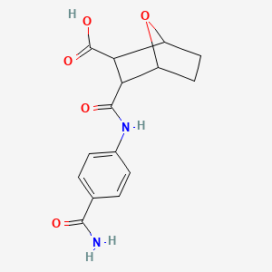 molecular formula C15H16N2O5 B4281334 3-({[4-(aminocarbonyl)phenyl]amino}carbonyl)-7-oxabicyclo[2.2.1]heptane-2-carboxylic acid 