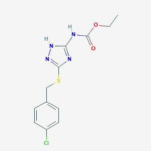 molecular formula C12H13ClN4O2S B428134 ethyl 5-[(4-chlorobenzyl)sulfanyl]-4H-1,2,4-triazol-3-ylcarbamate 