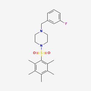 molecular formula C22H29FN2O2S B4281342 1-(3-fluorobenzyl)-4-[(pentamethylphenyl)sulfonyl]piperazine 
